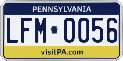 PA license plate LFM0056