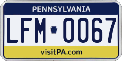 PA license plate LFM0067