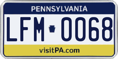 PA license plate LFM0068
