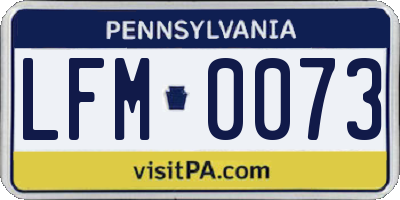 PA license plate LFM0073