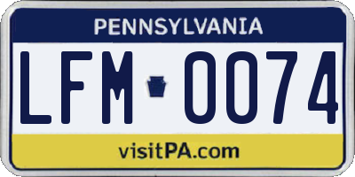 PA license plate LFM0074