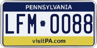PA license plate LFM0088