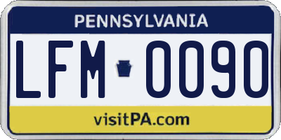 PA license plate LFM0090