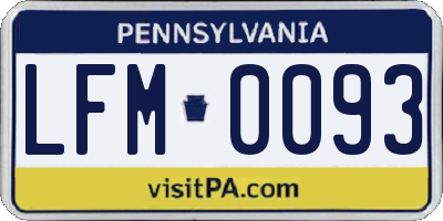 PA license plate LFM0093