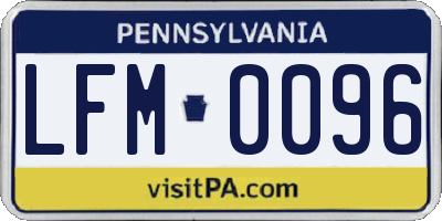 PA license plate LFM0096
