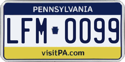 PA license plate LFM0099