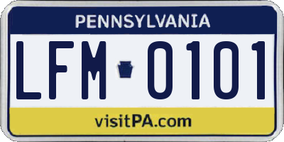 PA license plate LFM0101