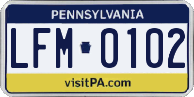 PA license plate LFM0102