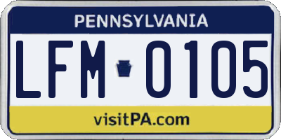 PA license plate LFM0105
