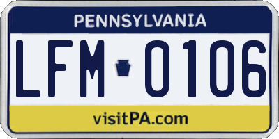 PA license plate LFM0106
