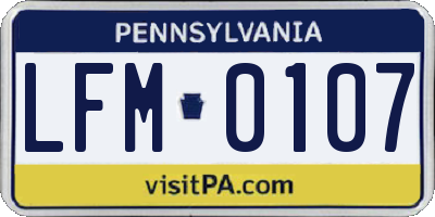 PA license plate LFM0107