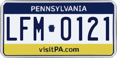 PA license plate LFM0121