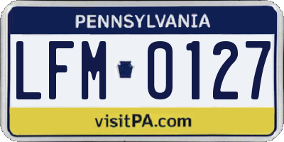PA license plate LFM0127