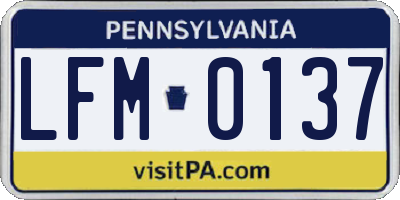 PA license plate LFM0137