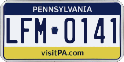 PA license plate LFM0141
