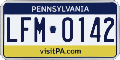 PA license plate LFM0142