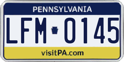 PA license plate LFM0145