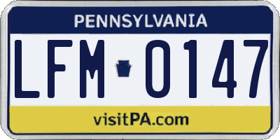 PA license plate LFM0147