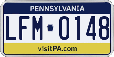 PA license plate LFM0148