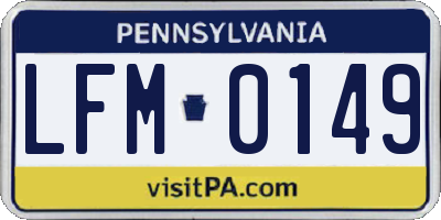 PA license plate LFM0149