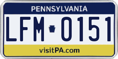 PA license plate LFM0151