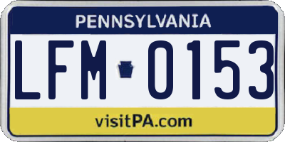 PA license plate LFM0153