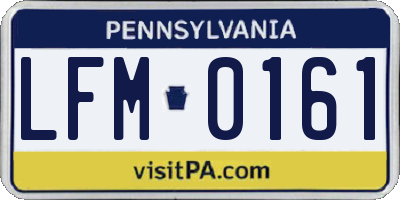 PA license plate LFM0161