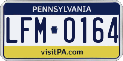 PA license plate LFM0164