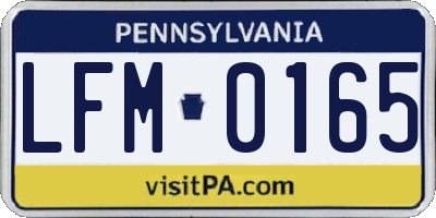 PA license plate LFM0165