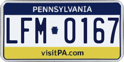PA license plate LFM0167