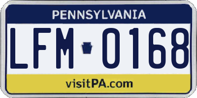 PA license plate LFM0168