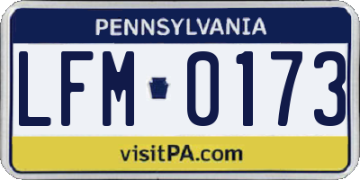 PA license plate LFM0173