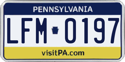 PA license plate LFM0197