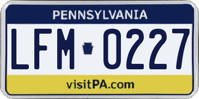 PA license plate LFM0227