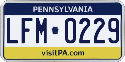 PA license plate LFM0229