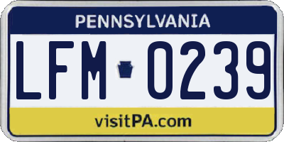 PA license plate LFM0239