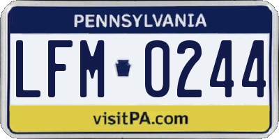 PA license plate LFM0244