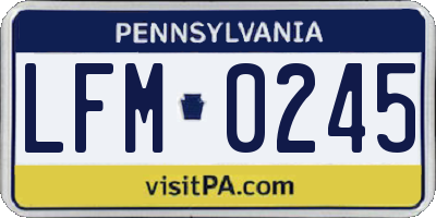 PA license plate LFM0245