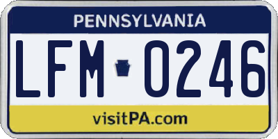 PA license plate LFM0246