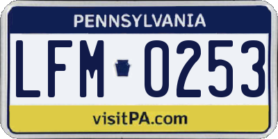PA license plate LFM0253