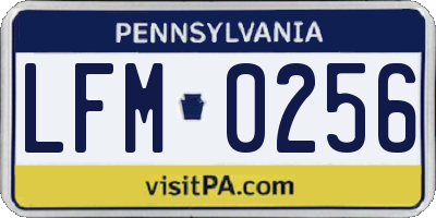 PA license plate LFM0256