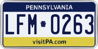 PA license plate LFM0263