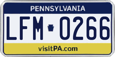 PA license plate LFM0266