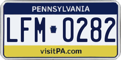 PA license plate LFM0282