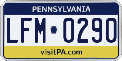 PA license plate LFM0290