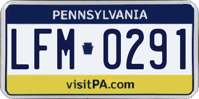 PA license plate LFM0291
