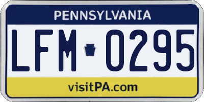 PA license plate LFM0295