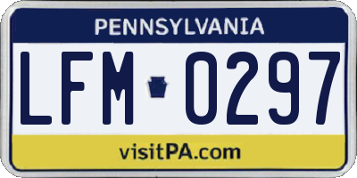 PA license plate LFM0297