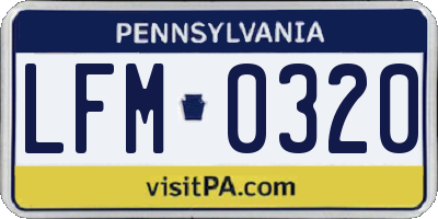 PA license plate LFM0320