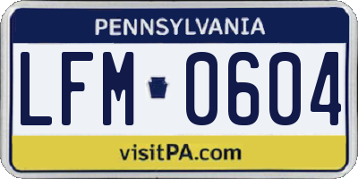 PA license plate LFM0604